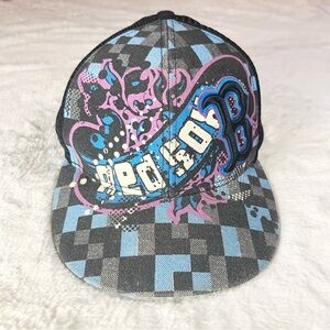 Boston Red Sox Retro Graphic Checkered Baseball Cap Mesh SnapBack Trucker Hat